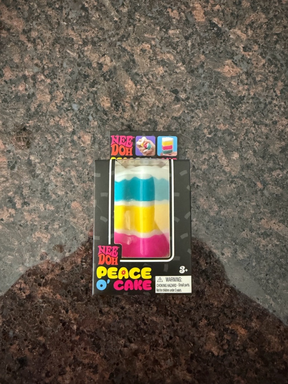 Needoh Peace O'Cake Squishy Toy - White, Blue, Yellow, Pink